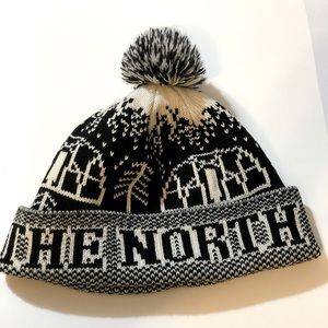 The North Face Fair Isle Pom Pom Winter Beanie Logo Dome in Black